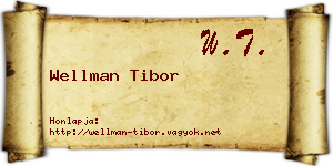 Wellman Tibor névjegykártya